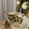 IMG_2337 Altın Leopar El Yapımı Porselen Kahve Fincanı